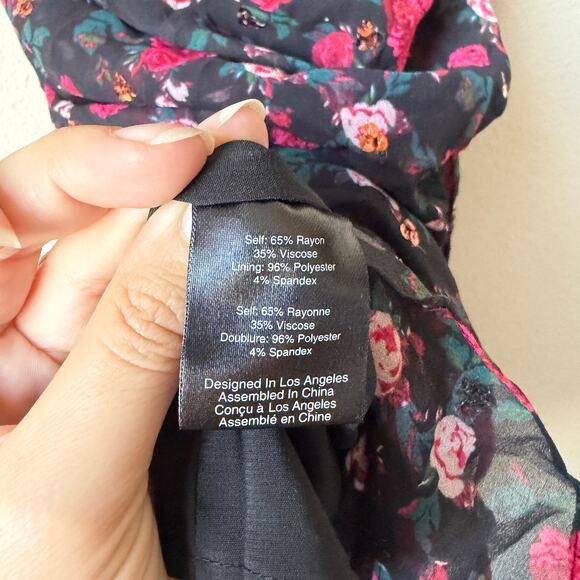 For Love & Lemons Hawn Ruched Floral Mini Dress Size S - Picture 6 of 6